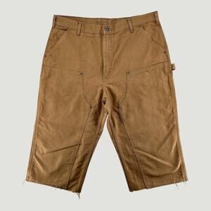 Carhartt B136 Brown Duck Canvas Cutoff Shorts Mens 40 Loose Fit Workwear
